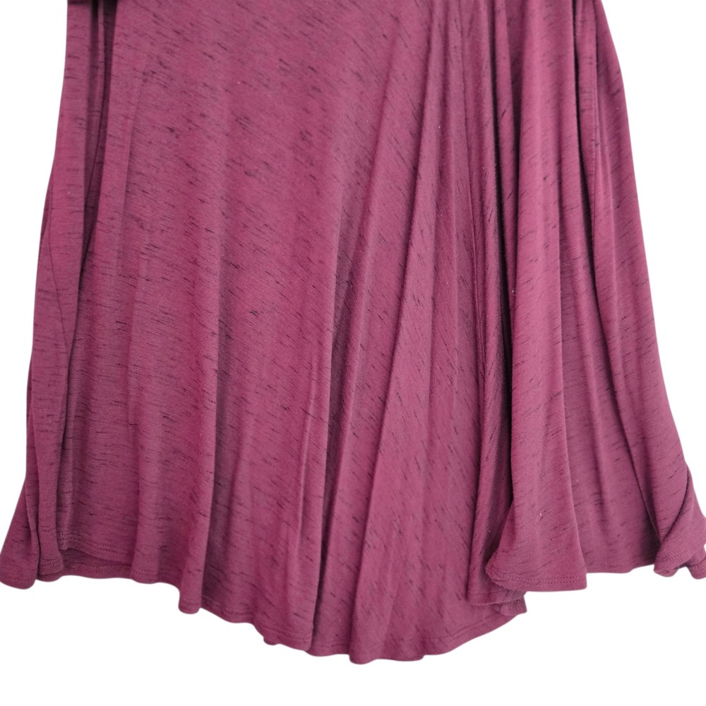 Max Studio Burgundy Slub Knit High-Low Skirt Boho Earthy Flowy Casual Womens M - Picture 3 of 8